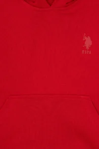 US Polo Assn. Boys' Red Hooded Basic Sweatshirt - Image 3