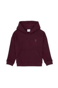 US Polo Assn. Boys' Burgundy Hooded Basic Sweatshirt
