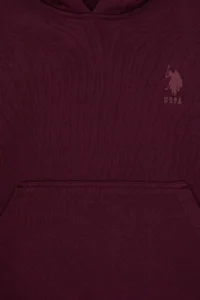 US Polo Assn. Boys' Burgundy Hooded Basic Sweatshirt - Image 3