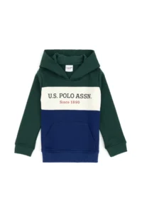 US Polo Assn. Boys' Dark Green Basic Hooded Sweatshirt - Image 2