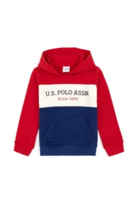US Polo Assn. Boys' Red Basic Hooded Sweatshirt - Image 2