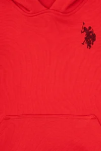 US Polo Assn. Boys' Red Basic Hooded Sweatshirt - Image 5