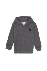 US Polo Assn. Boys' Anthracite Melanj Basic Hooded Sweatshirt