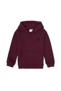 US Polo Assn. Boys' Burgundy Basic Hooded Sweatshirt
