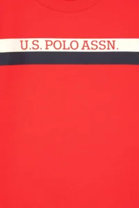 US Polo Assn. Boys' Red Basic Crew Neck Sweatshirt - Image 3