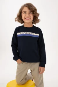 US Polo Assn. Boys' Navy Blue Basic Crew Neck Sweatshirt