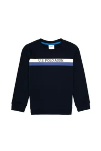 US Polo Assn. Boys' Navy Blue Basic Crew Neck Sweatshirt - Image 3