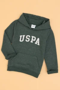 US Polo Assn. Boys' Dark Green Hooded Basic Sweatshirt