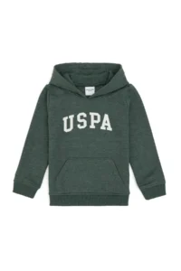US Polo Assn. Boys' Dark Green Hooded Basic Sweatshirt - Image 2