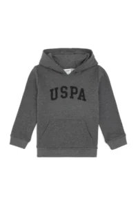 US Polo Assn. Boys' Anthracite Melanj Hooded Basic Sweatshirt - Image 2