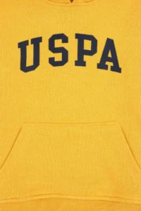 US Polo Assn. Boys' Yellow Hooded Basic Sweatshirt - Image 3