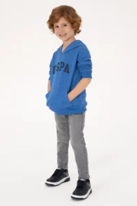 US Polo Assn. Boys' Dark Blue Melanj Hooded Basic Sweatshirt - Image 2