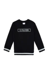 US Polo Assn. Boys' Black Basic Crew Neck Sweatshirt