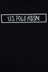 US Polo Assn. Boys' Black Basic Crew Neck Sweatshirt - Image 3