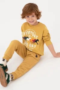 US Polo Assn. Boys' Mustard Sweatpants - Image 2