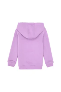 US Polo Assn. Girls' Lilac Sequin Embroidered Fleece Hooded Basic Sweatshirt - Image 2