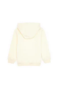 US Polo Assn. Girls' Cream Sequin Embroidered Fleece Hooded Basic Sweatshirt - Image 5