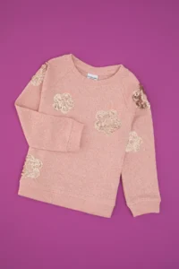 US Polo Assn. Girls' Light Pink Crew Neck Sweatshirt - Image 3