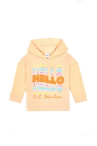 US Polo Assn. Girls' Pink Hooded Sweatshirt - Image 2