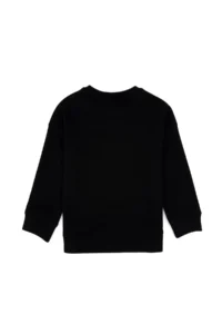 US Polo Assn. Girls' Black Glitter Print Detailed Crew Neck Basic Sweatshirt - Image 6