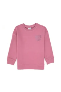 US Polo Assn. Girls' Pink Glitter Print Detailed Crew Neck Basic Sweatshirt - Image 3