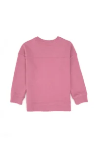 US Polo Assn. Girls' Pink Glitter Print Detailed Crew Neck Basic Sweatshirt - Image 4
