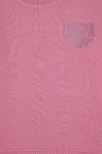 US Polo Assn. Girls' Pink Glitter Print Detailed Crew Neck Basic Sweatshirt - Image 5