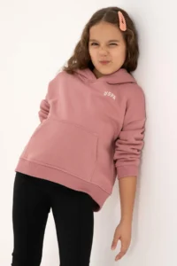 US Polo Assn. Girls' Orchid Hooded Fleece Basic Sweatshirt - Image 3