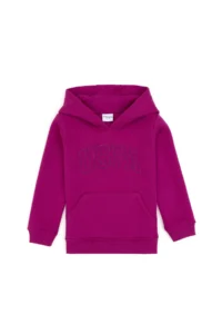 US Polo Assn. Girls' Fuchsia Hooded Fleece Basic Sweatshirt - Image 3