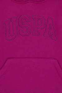 US Polo Assn. Girls' Fuchsia Hooded Fleece Basic Sweatshirt - Image 5