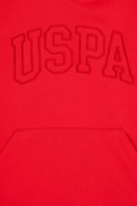 US Polo Assn. Girls' Red Hooded Fleece Basic Sweatshirt - Image 5