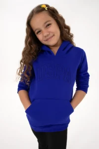 US Polo Assn. Girls' Purple Basic Hooded Fleece Basic Sweatshirt