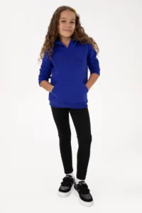 US Polo Assn. Girls' Purple Basic Hooded Fleece Basic Sweatshirt - Image 2