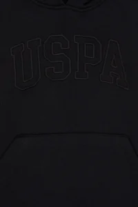 US Polo Assn. Girls' Black Hooded Fleece Basic Sweatshirt - Image 5