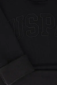 US Polo Assn. Girls' Black Hooded Fleece Basic Sweatshirt - Image 6