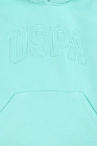 US Polo Assn. Girls' Mint Hooded Fleece Basic Sweatshirt - Image 5
