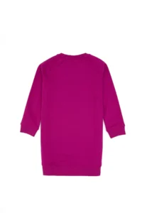 US Polo Assn. Girls' Fuchsia Sequin Detailed Crew Neck Sweat Knitting Dress - Image 4