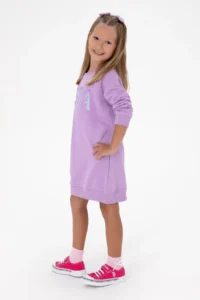 US Polo Assn. Girls' Lilac Sequin Detailed Crew Neck Sweat Knitting Dress - Image 2