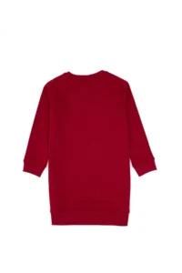 US Polo Assn. Girls' Dark Raspberry Sequin Detailed Crew Neck Sweat Knitting Dress - Image 4