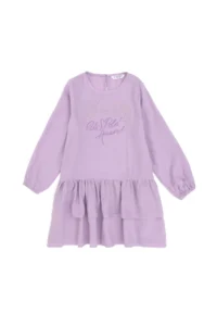 US Polo Assn. Girls' Lilac Weaving Dress - Image 2