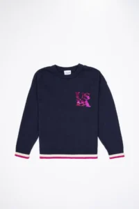 US Polo Assn. Girls' Crew Neck Navy Blue Sweater