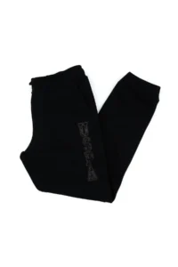US Polo Assn. Girls' Black Sequin Embroidered Jogger Sweatpants