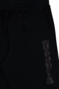 US Polo Assn. Girls' Black Sequin Embroidered Jogger Sweatpants - Image 4