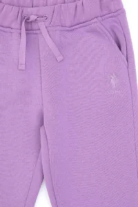 US Polo Assn. Girls' Lilac Fleece Jogger Sweatpants - Image 4