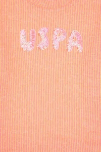 US Polo Assn. Girls' Neon Pink Crew Neck Sweatshirt - Image 3