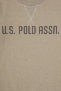 US Polo Assn. Boys' Light Khaki Crew Neck Sweatshirt - Image 5