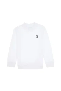 US Polo Assn. Boys' White Basic Crew Neck Sweatshirt - Image 4