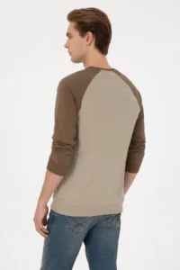 US Polo Assn. Men Crew Neck Regular Fit Khaki Thin Sweatshirt - Image 5