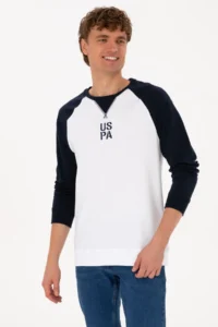 US Polo Assn. Men Crew Neck Regular Fit Navy Blue Thin Sweatshirt