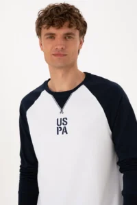US Polo Assn. Men Crew Neck Regular Fit Navy Blue Thin Sweatshirt - Image 2